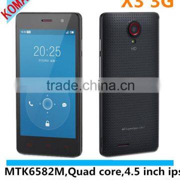 KOMAY new MTK6582 quad-core 3g Bluboo X3 Android 4.4 Smartphone 4.5Inch IPS Screen 512MB 4GB Camera Battery 1900mAh Phone