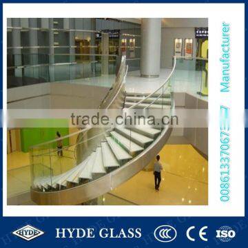 Spiral stair steps toughened laminated glass