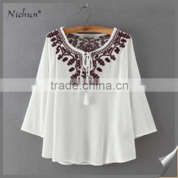 2016 wholesale price hot quality Embroidered women tops