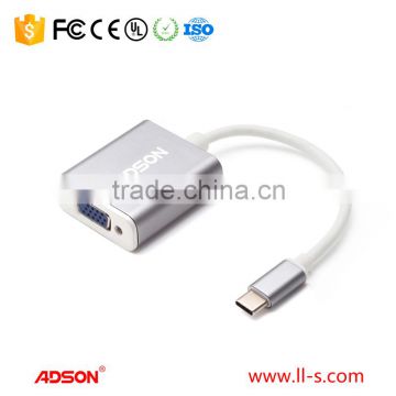 CE, ROHS, FCC approval Silver Aluminum Type C USB 3.0 to VGA adapter Cable