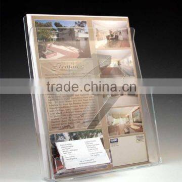 2015 hot sale good acrylic brochure display stand for bureaux