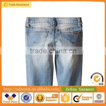 Blasted Blue Crop Jeans China Wholesale Clean Apparel For Kid photo-6