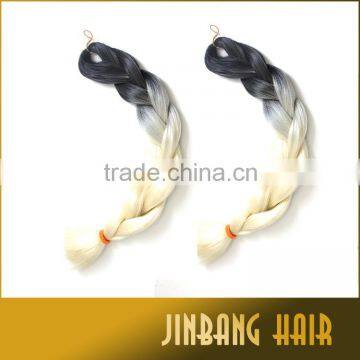 1B/Blonde Two Tone Ombre Braiding Hair Large Stock 100gram Ultra Braid Hair Extension photo-3