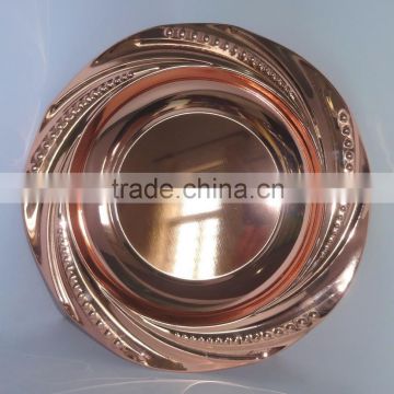 30cm golden stainless steel round tray