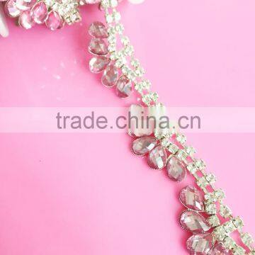 High Quality Rhinestone Beaded Trim, Pearl Cup Chain Work Design For Dresses (RT-4038)