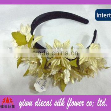 Yiwu manufacture Xmas tinsel flower headband accessory