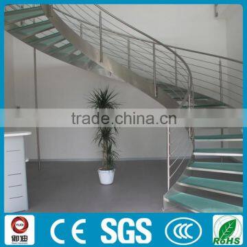 stainless steel curved glass stairs ,indoor glass stairs                        
                                                                                Supplier's Choice