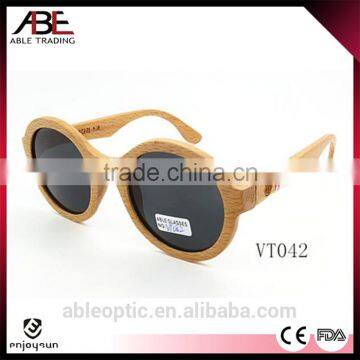 Round 2016 Classic UV400 Lens New Design Bamboo Wooden Polarized Sunglasses Wholesale photo-2