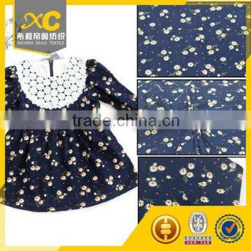 300gsm cotton spandex print corduroy fabric for girl dresses