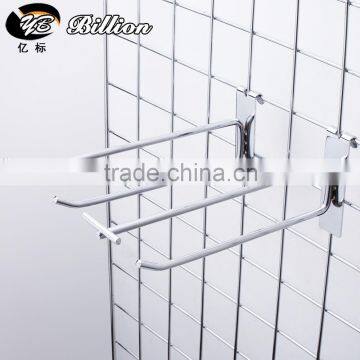 High Quality wholesale supermarket or Jewelry Store double Wire Metal Chrome Bracket Net Display Hook