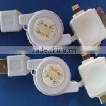 top quality usb retract cable for iphone4/5/micro