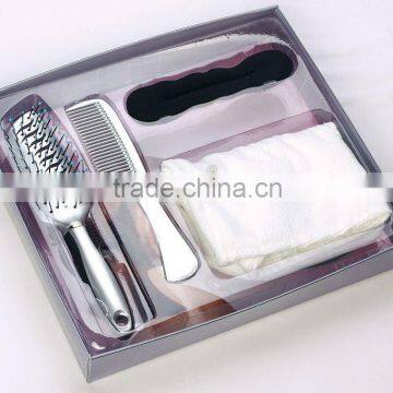 Hair brush set with towel and hair band