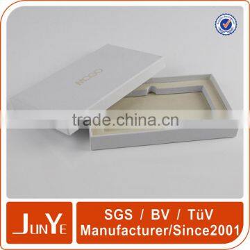 golden foil logo white wallet packaging box with EVA