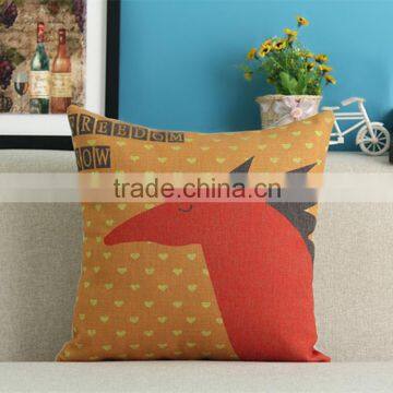 Colourful cartoon animal design plain cotton pillow covers wholesale