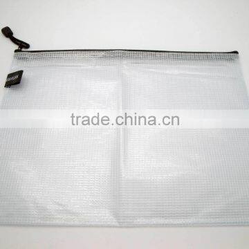 A4 SIZE PVC MESH ZIPPERED BAG