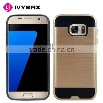 IVYMAX top quality hybrid metallic rubberized hard cover phone case for samsung galaxy s7