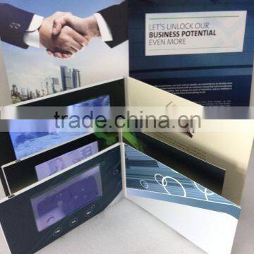 7" digital lcd video greeting brochure cards, video in card, card video