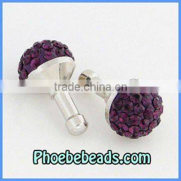 New Hot 3.5mm Dust Plug Metal Pave Crystal Rhinestone Ball Earphone Dustproof Jack Ear Cap Plug MDP-C1003