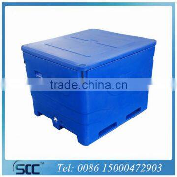 1000L plastic fishing Cooler box with imported LLDPE material by Rotomolding