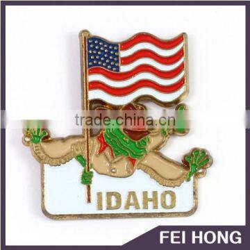 High Quality Custom American flag Metal Gold Lapel Pin Badge