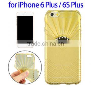 Unique Fan Pattern TPU Case for iPhone 6 Plus, Diamond Encrusted Cover for iPhone 6s Plus