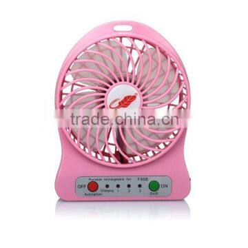 rechargable portable mini fan of 18650 battery