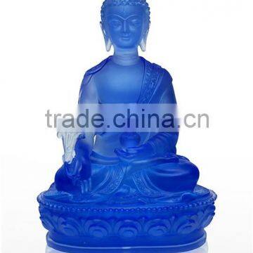 medicine buddha blue colored glaze religious fengshui ornaments