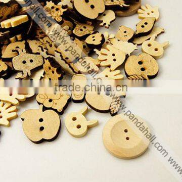 Bulk Mixed Wooden Buttons(WOOD-MSMC002-1)