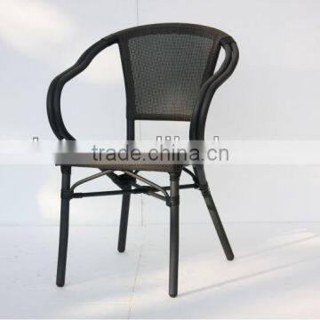 Aluminium textile chair in black color