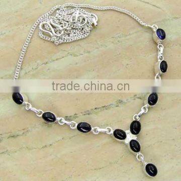 .925 Sterling Silver Necklace Jewelry Wholesale Jewellery With Black onyx