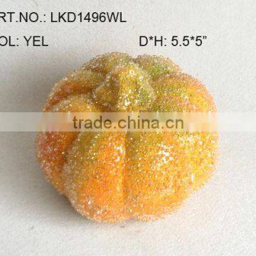 2013 New Artificial Fake Fruits Christmas 5.5*5" Artificial Sugar Pumpkin With Glitter Christmas Tree Decoration