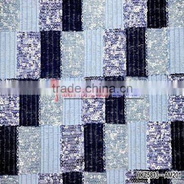 China Supplier 100% Polyester Sequins Embroidery Fabric With High Quality