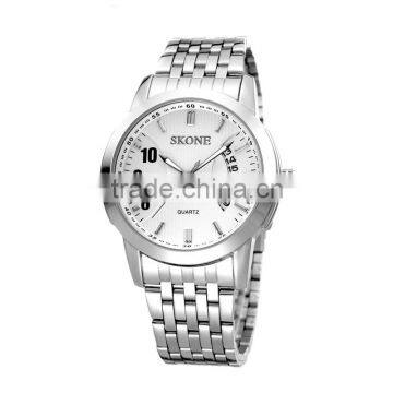 NO 7213 White Dial Calendar Stainless Steel Back Sport super slim watch