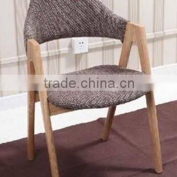 Restaurant fabric upholstered wooden armchair HDAC1038