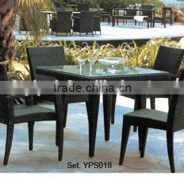 outdoor garden modern design leisure rattan wicker dining table chairs set YPS018