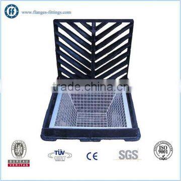 Ductile iron grating with basket mesh