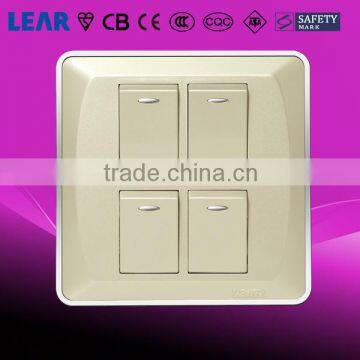 V6_3D Series Wall Switch 4 gang 1 way/ 4 gang 2 way switch