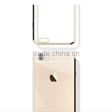 Luxury Ultra Slim Gold Plating Crystal Clear Tpu Case for Iphone 6 Transparent Soft Phone Bag Cover photo-4