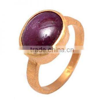 The Gopali Jewellers Dyed Ruby Natural Gemstones Ring 925 Sold Sterling Silver Ring Designer Prong Ring