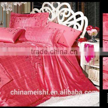 6 pcs king size rayon silk bedroom set for romantic wedding