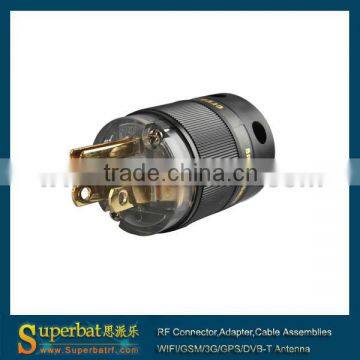 Power Plug Male Connector Gold Conductor Cable Cord IEC