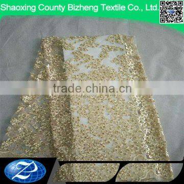 Wholesale african elegant beaded guipure tulle lace fabric for party dress                        
                                                                                Supplier's Choice