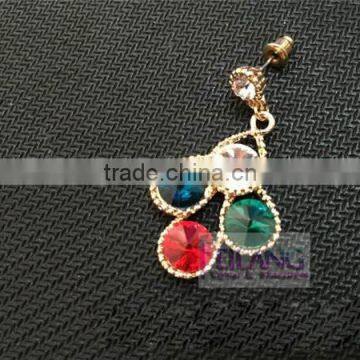 Retro Exaggerated Diamond Flower Earrings Multicolor Drop Earrings photo-3