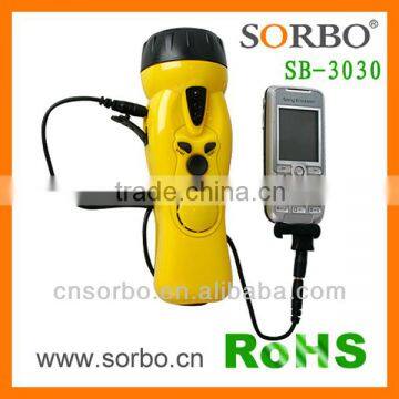 2016 Fashion Newest Style Unique Design Super Bright White LED Solar Flashlight With Hand Crank photo-4