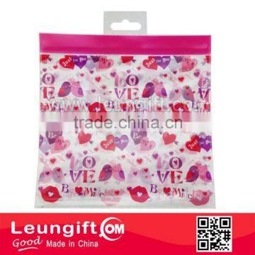 Valentine zip seal bag with hook