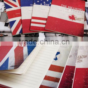 2014 flag printing kraft paper cover notebook