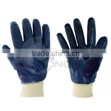 Fully Cotton Blue Nitrile Dipped Jersey Gloves