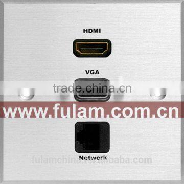 Aluminum Wall Socket HDMI VGA NET