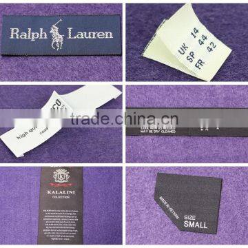 High Density Center Fold Garment Woven Label For Clothing