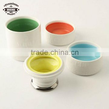 ceramic custom milk bottle shape measuring cup